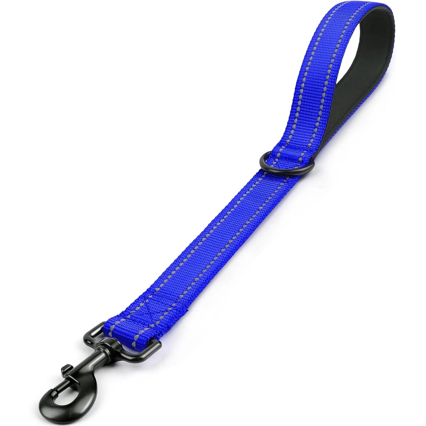 Short Dog Leash, Traffic Padded Handle, Heavy Duty Short Nylon Dog Lead For Training Control, Reflective Threads Pet Lea