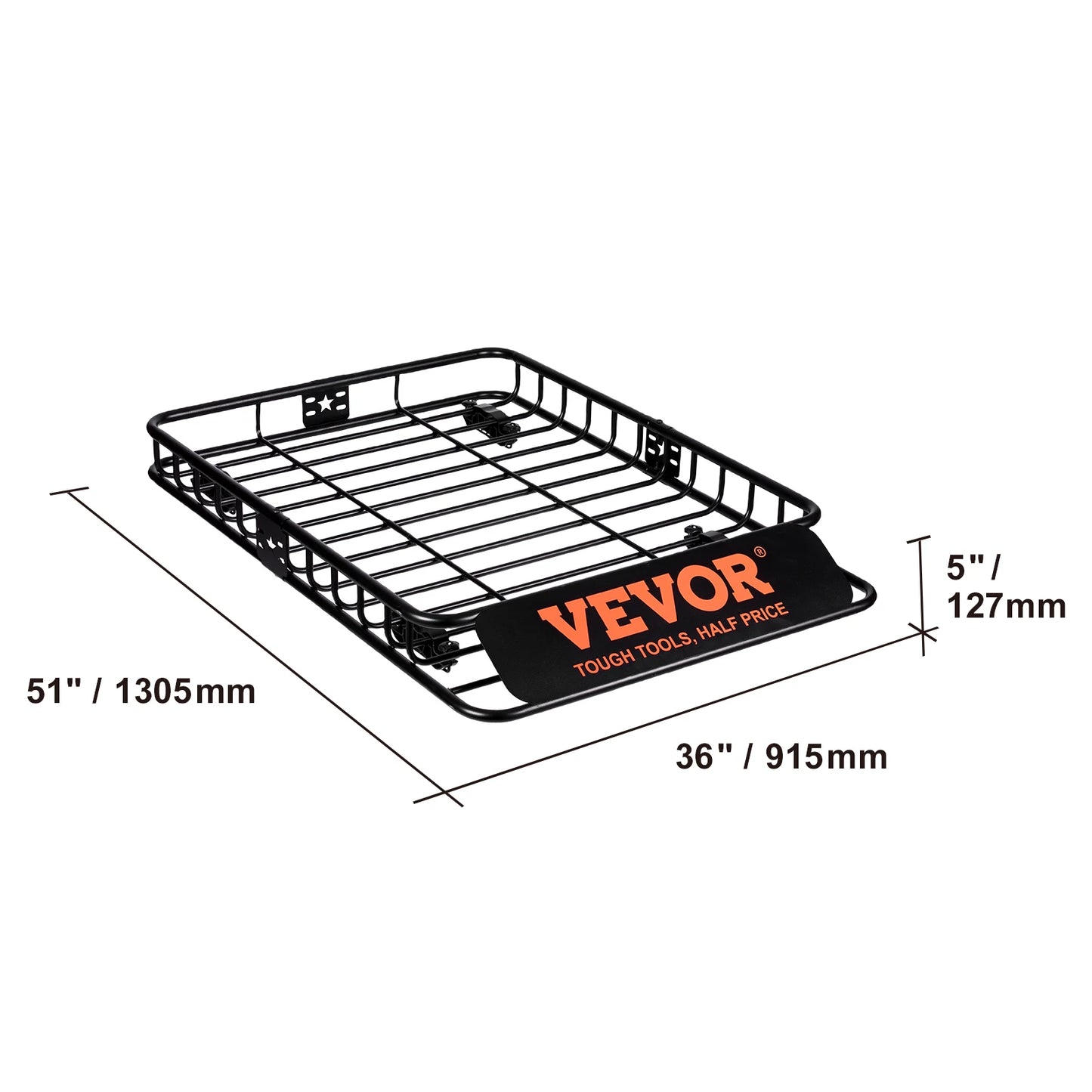 SucceBuy Roof Rack Cargo Basket 46"x36"x4.5" / 51"x36"x5" Rooftop Cargo Carrier Heavy-Duty 200LBS Capacity to SUV Truck Vehicle