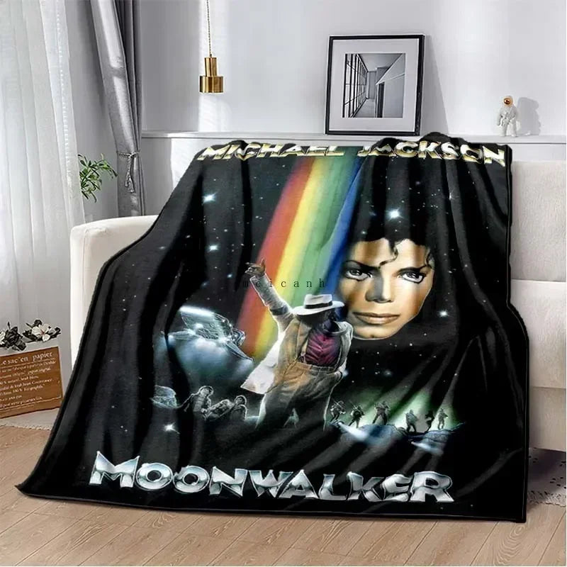 Pop Music Michael J-Jackson Printed Flannel Blanket , Warm  Soft Cozy Blanket Flannel  Livingroom  Home Decor Birthday Gift