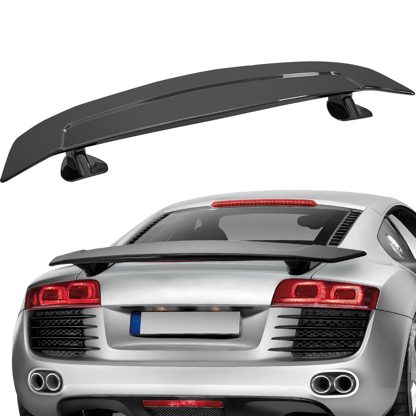 SucceBuy GT Wing Car Spoiler 46.3inch Universal Spoiler Compatible with most Sedans and Coupes High Strength ABS Material Black