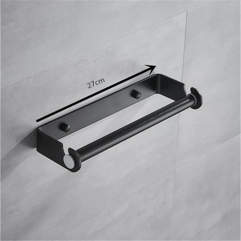 Multifunctional Wall Mount Paper Towel Holder Aluminium Alloy Cling Film Storage Rack Kitchen Organizer Practical Roll Paper
