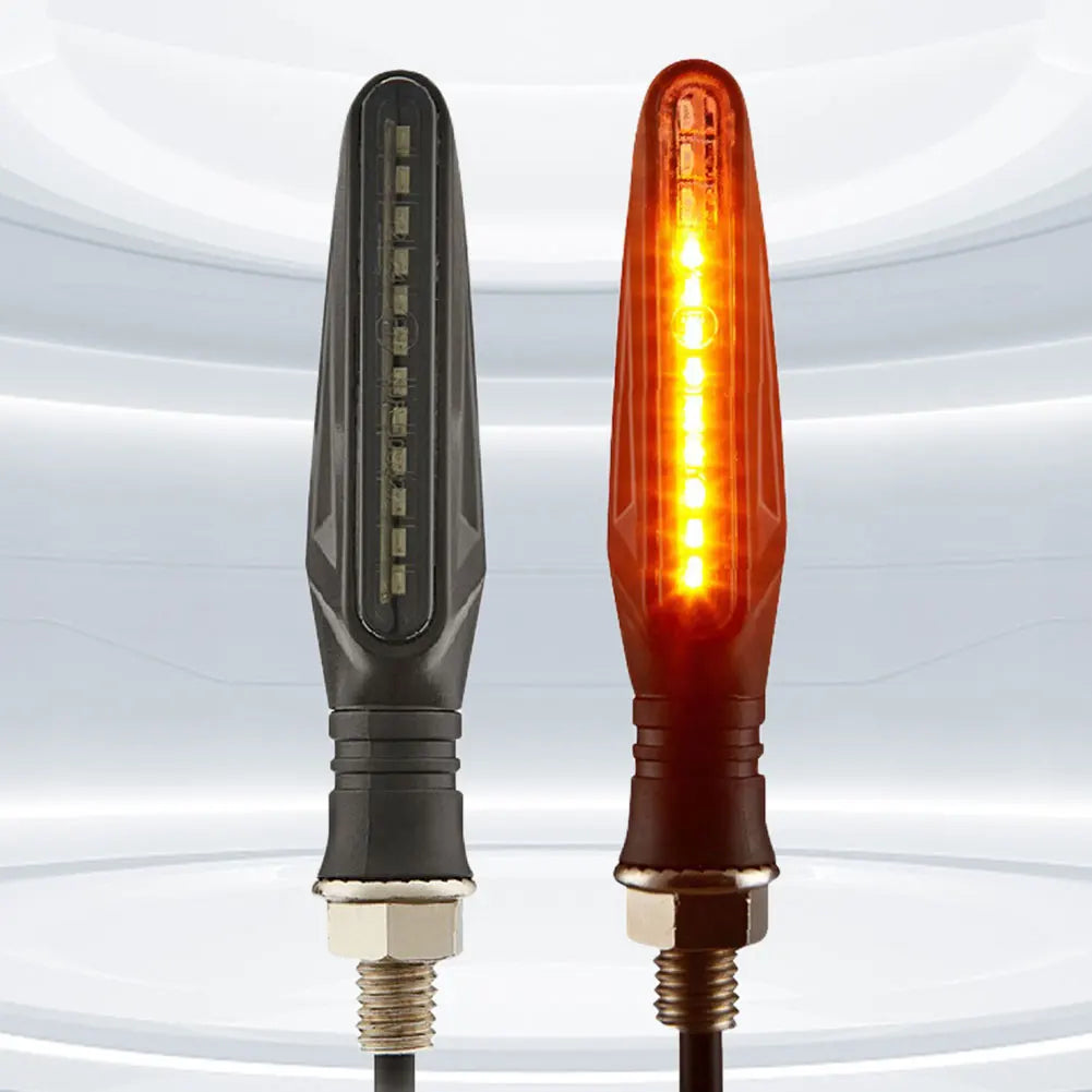 2pcs Motorbike Side Turning Indicators 12V 12LEDS Daytime Running Lights High Brightness Waterproof for Motorcycles Beach Bikes