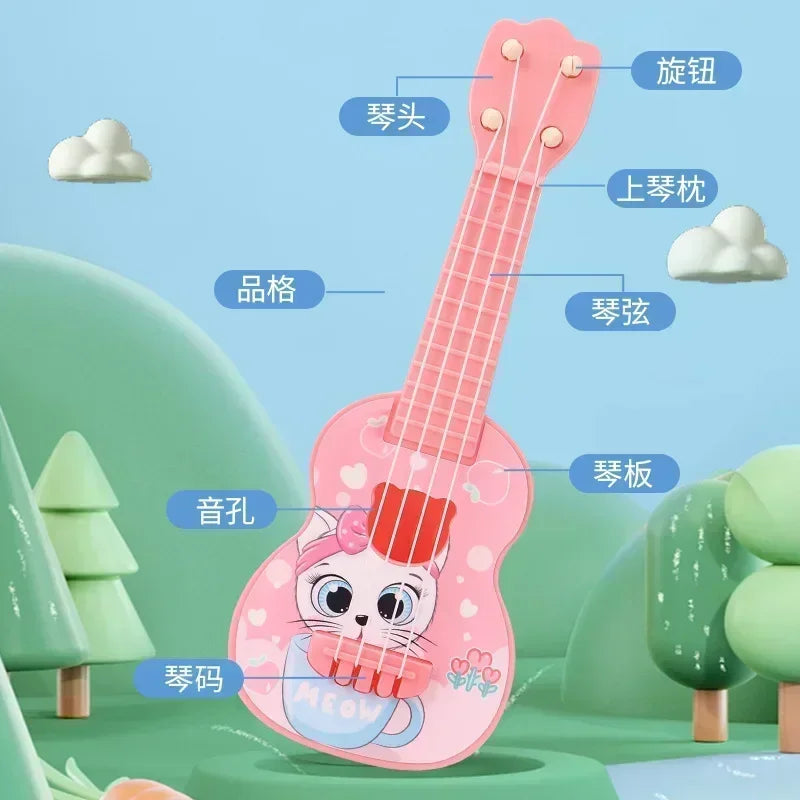 Mini Guitar Instrument Can Play Music Simulation Toy Ukulele Kids Guitar Toy Girl Boy Beginners Birthday Gift