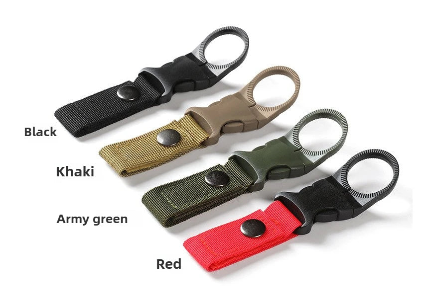 Webbing Water Bottle Holder Climbing Carabiner Belt Backpack Hanger Hooks Clip Multifunction Water Bottle Nylon Buckle Hook Clip