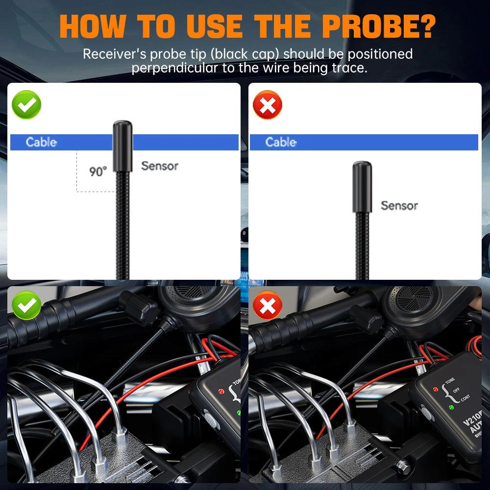 VDIAGTOOL V210 Automotive Circuit Tester Car Electrical Tester Open & Short Finder Wire Breaker Finder Fault Probe Cable Tracker