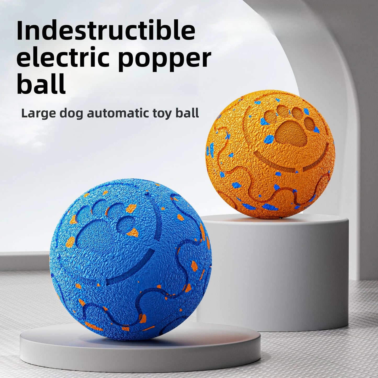 Smart Interactive Dog Toy Ball, Automatic Moving Rolling & Bouncing, Motion Activated E-TPU Dog Ball, Waterproof Chew Resistant