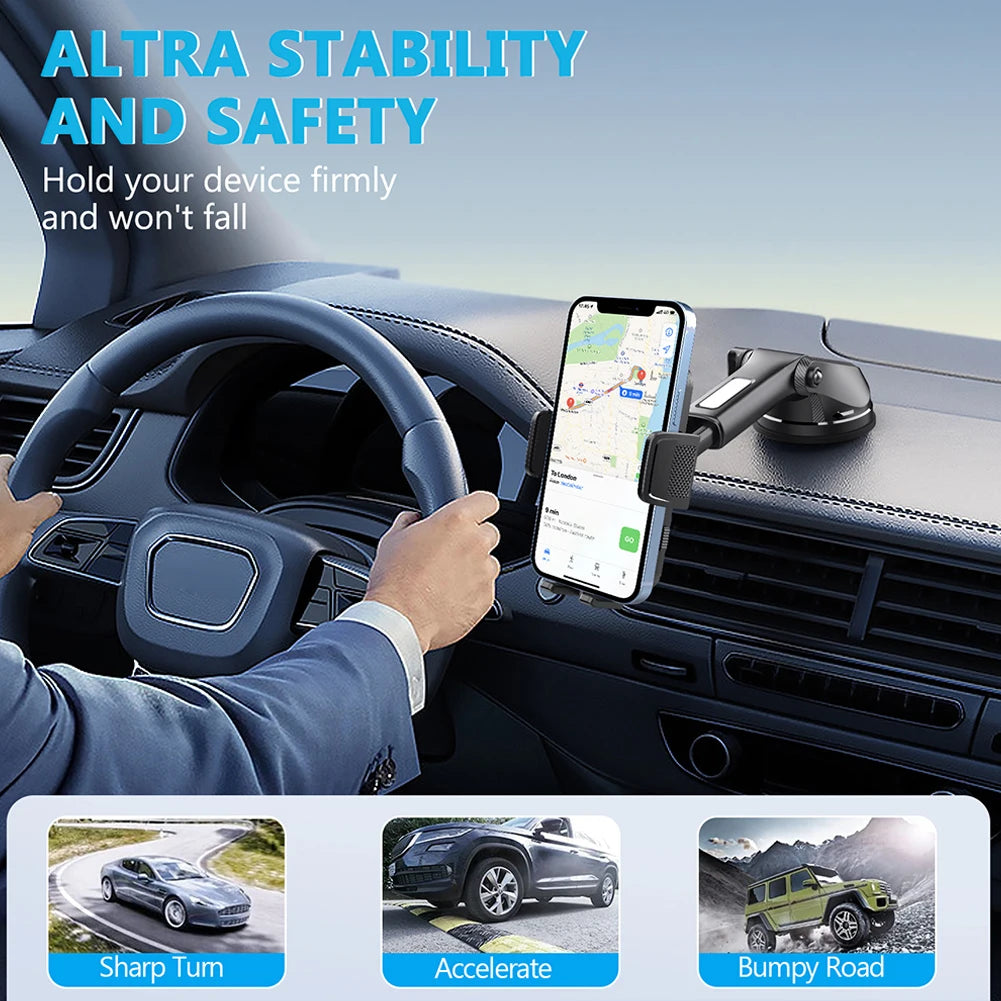 Gravity Sucker Car Phone Holder 360° Rotation Cell Phone Support Universal Auto Smartphone Stand for Cellphones 4.7-7.9Inch