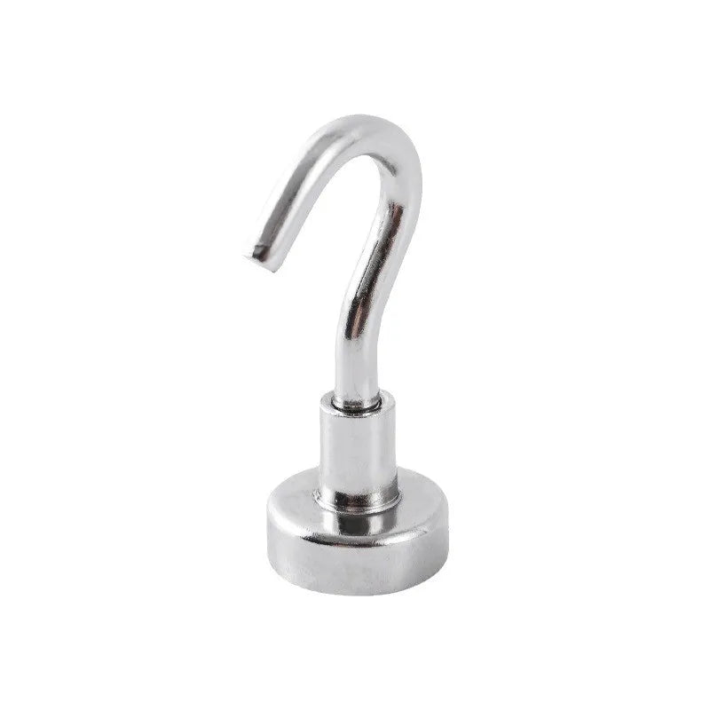 Neodymium Magnetic Hooks 5KG - 360° Rotating No Drill Hangers for Fridge/Doors, 4PCs Heavy Duty Kitchen Organizer (Black/White)