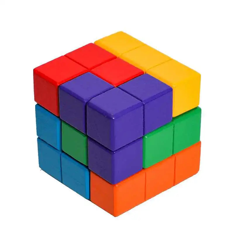 Montessori Educational Toys Soma Block Puzzle Wooden Math Cube IQ Logical Challenge Brain Teaser Games For Kids Adults