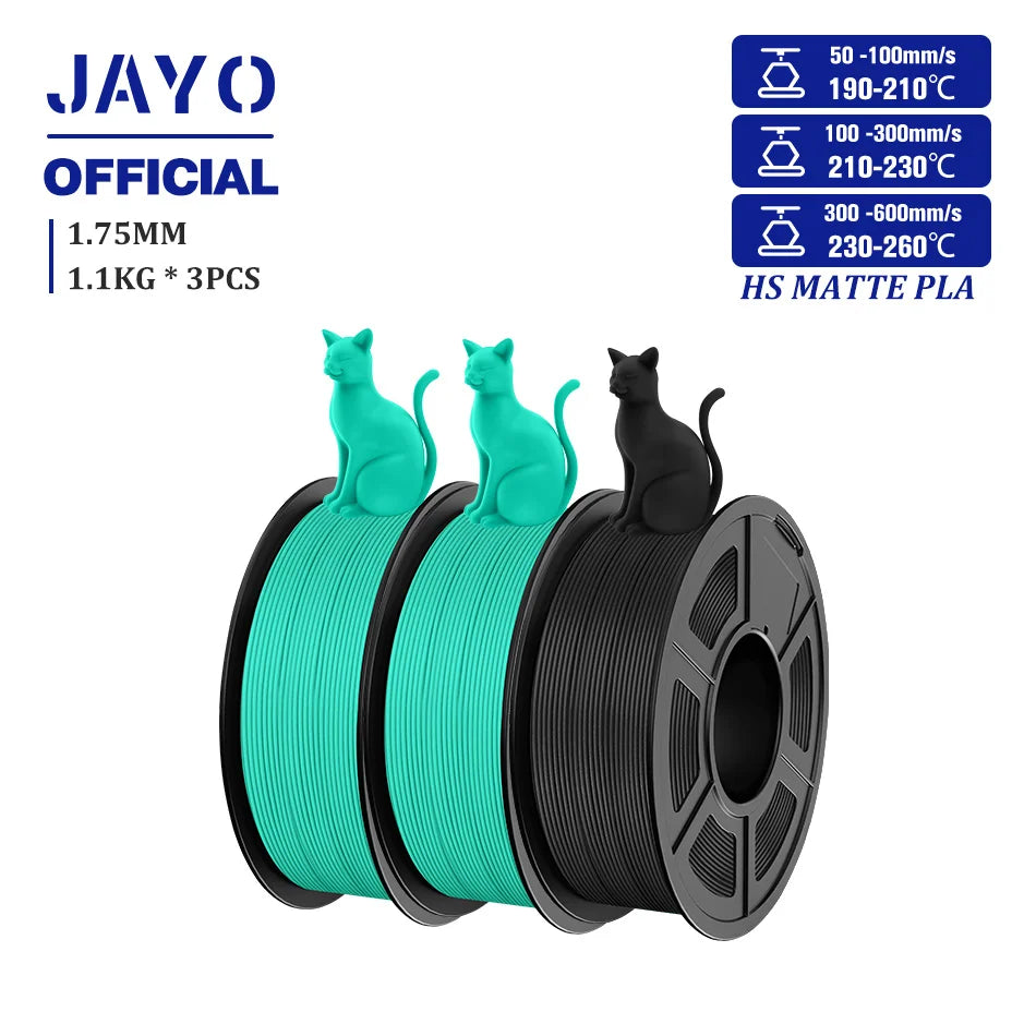 JAYO PLA Classic 1.75mm 3D Filament High Speed Matte PLA Filament For FDM 3D Printers 600mm/s High Speed Printing Materials