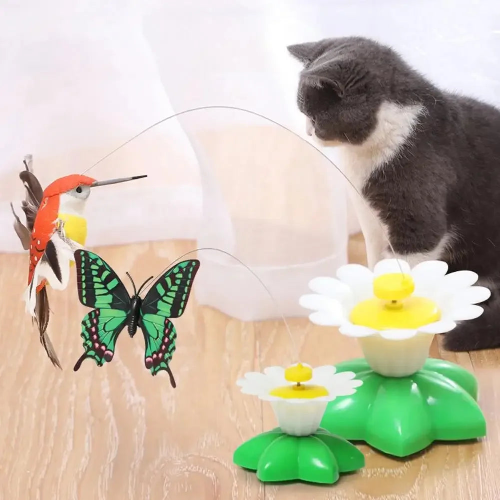 Electric Butterfly Cat Toy Shake Rotating Flying Automatic Humming Bird Intelligence Training Funny Pet Toys Random Color