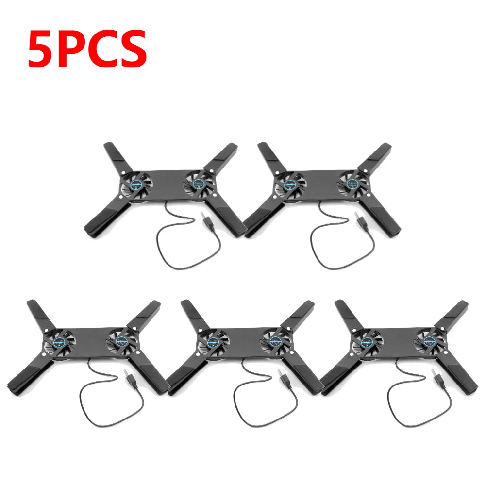 1-5PCS Foldable Cooling Pad Laptop Cooler with 2 Fans Laptop Stand USB Powered for 7-15 inch Notebook PC Display Cooler Holder