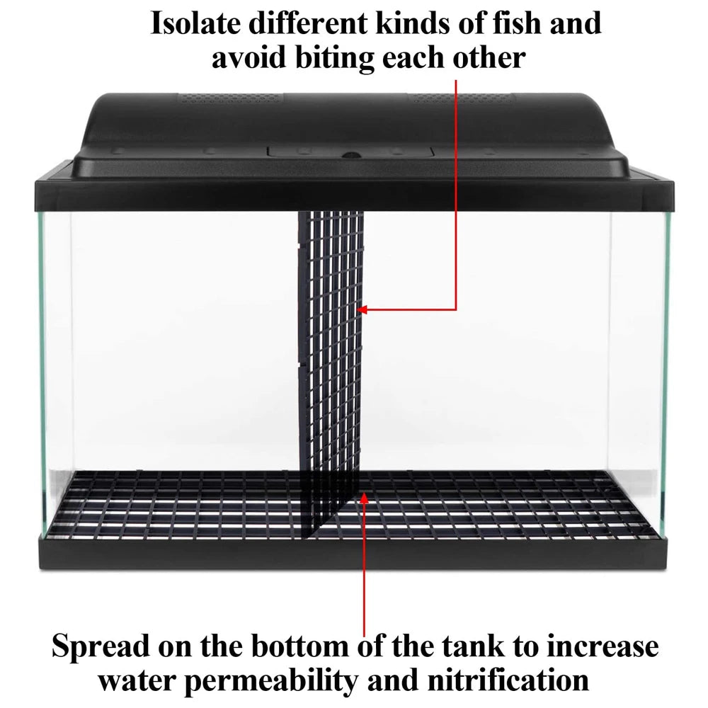 8PCS Plastic Fish Grid Divider Durable Holder Fish Tank Tray Egg Crate Aquarium