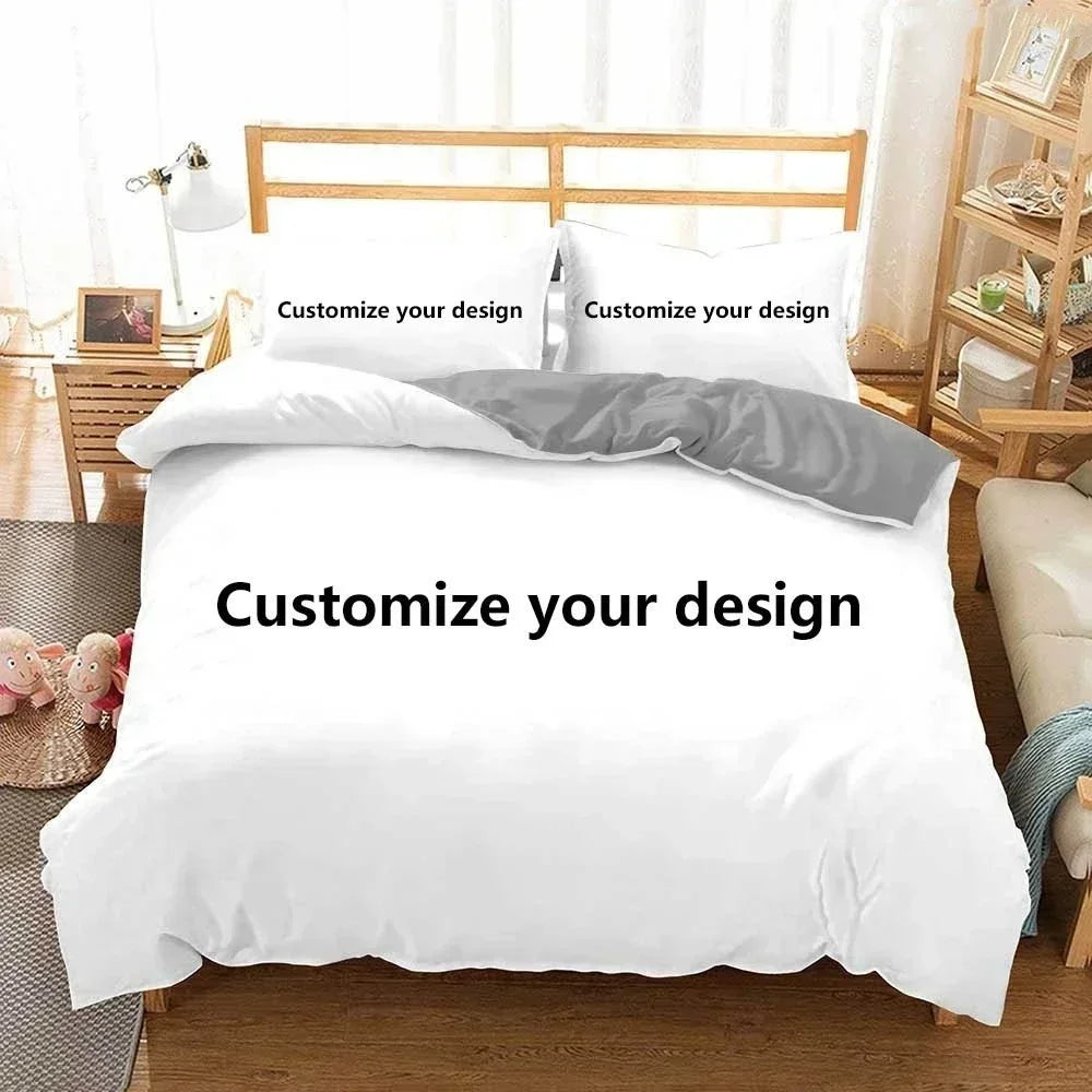 Customized Design Photo Logo Duvet Cover Set Boys Adults Kids Gift Custom DIY Bedding Set Queen King Size Personalized Bet Set