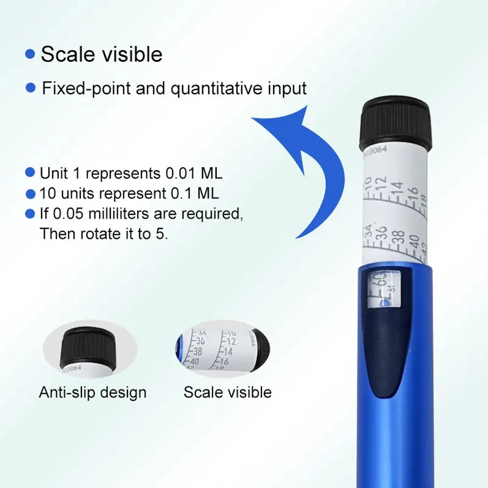 1pc Magic Pen Reusable Aseptic Insulin Injection Pen Rotating and Pressing Injection Syringe For Diabetes Blood Glucose Control