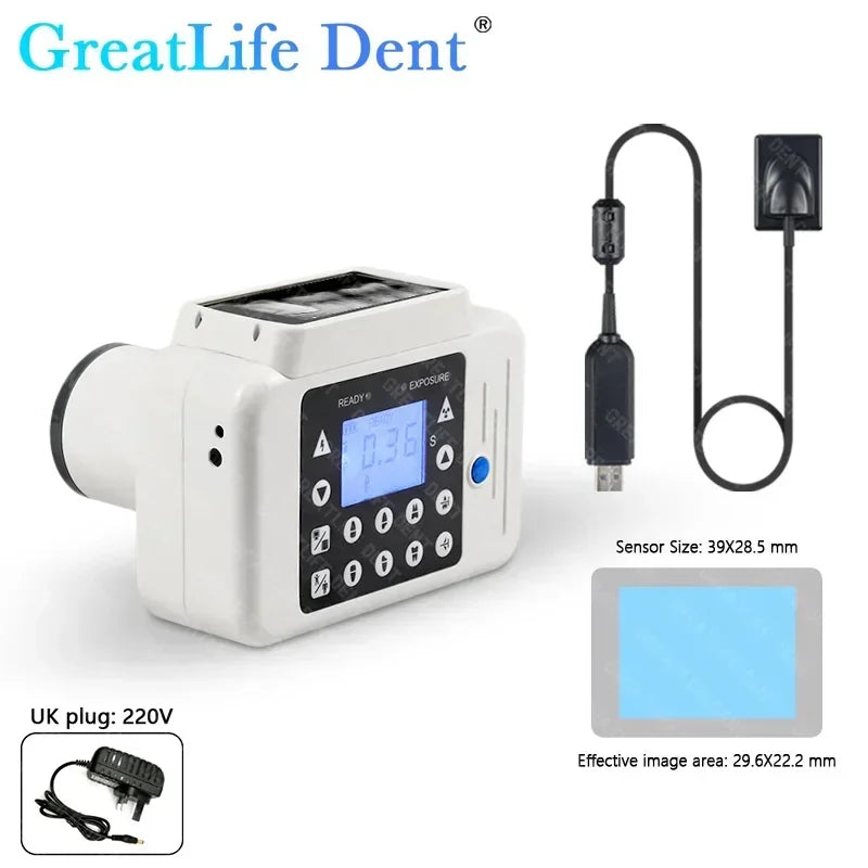 GreatLife US MX EU GCC Stock Portable Dental X-ray Machine X-Ray Unit with Built-in Display Sensor Digital HD Image Veterinary