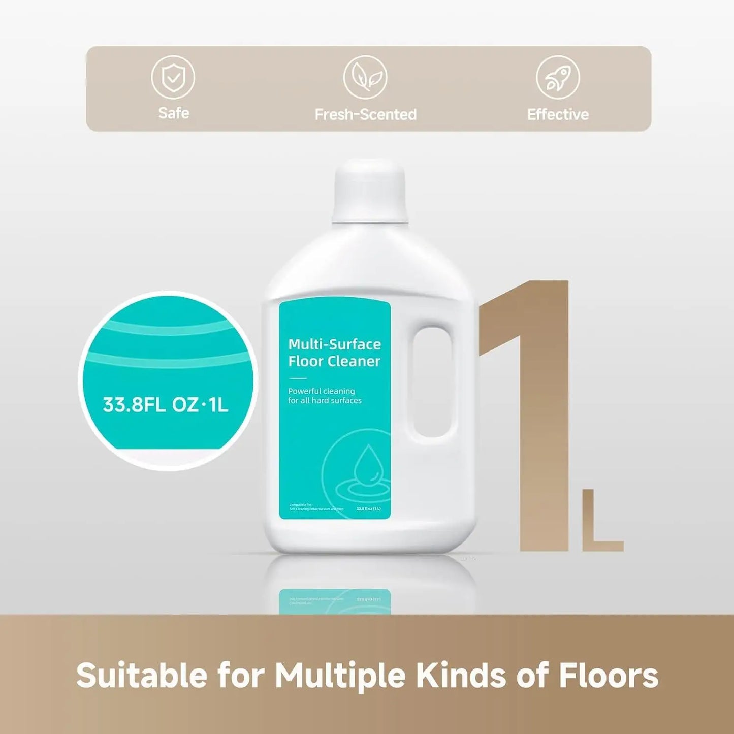 Floor Cleaning Solution Compatible with Matrix Series / Aqua10 Series/X Series / Aqua10 Series/L Series Robot Vacuum and Mop 1L