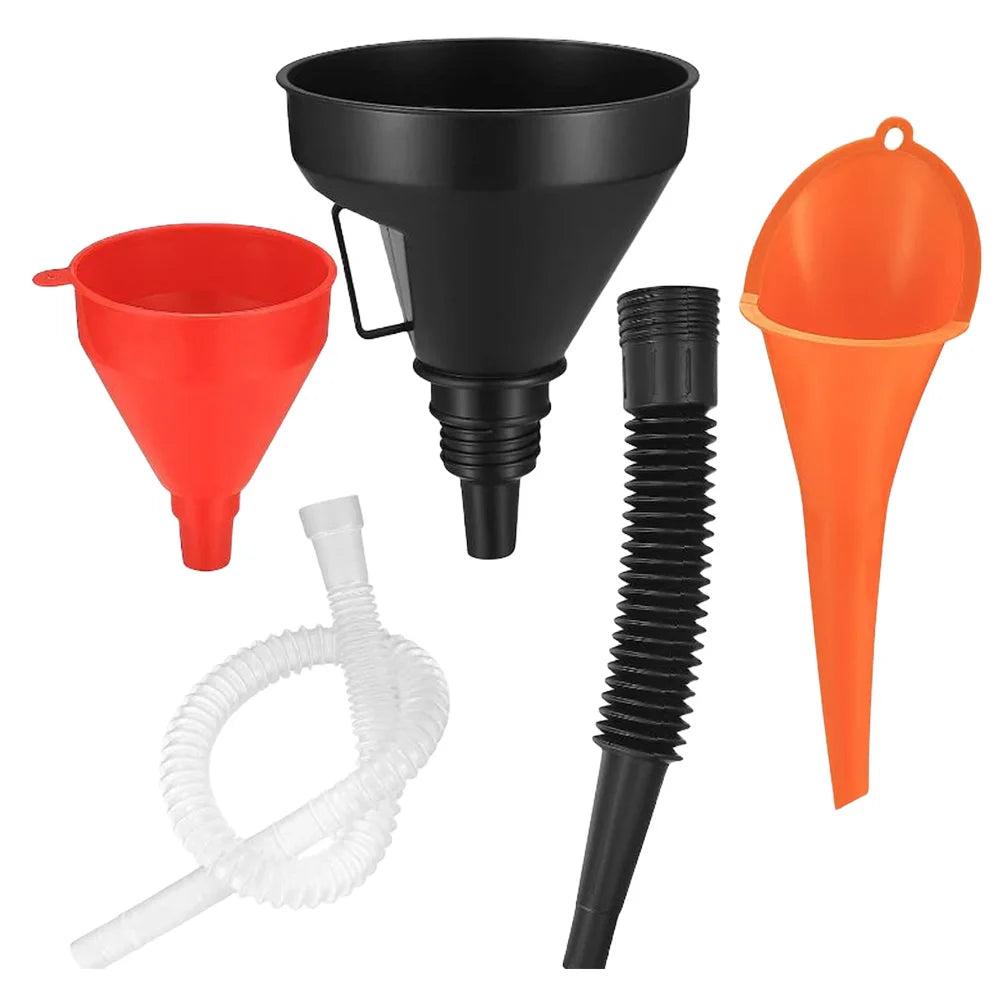 Car Engine Refueling Funnel with Filter Engine Oil Filling Funnel Set Gasoline Oil Fill Universal Tool for Auto Motorcycle Truck