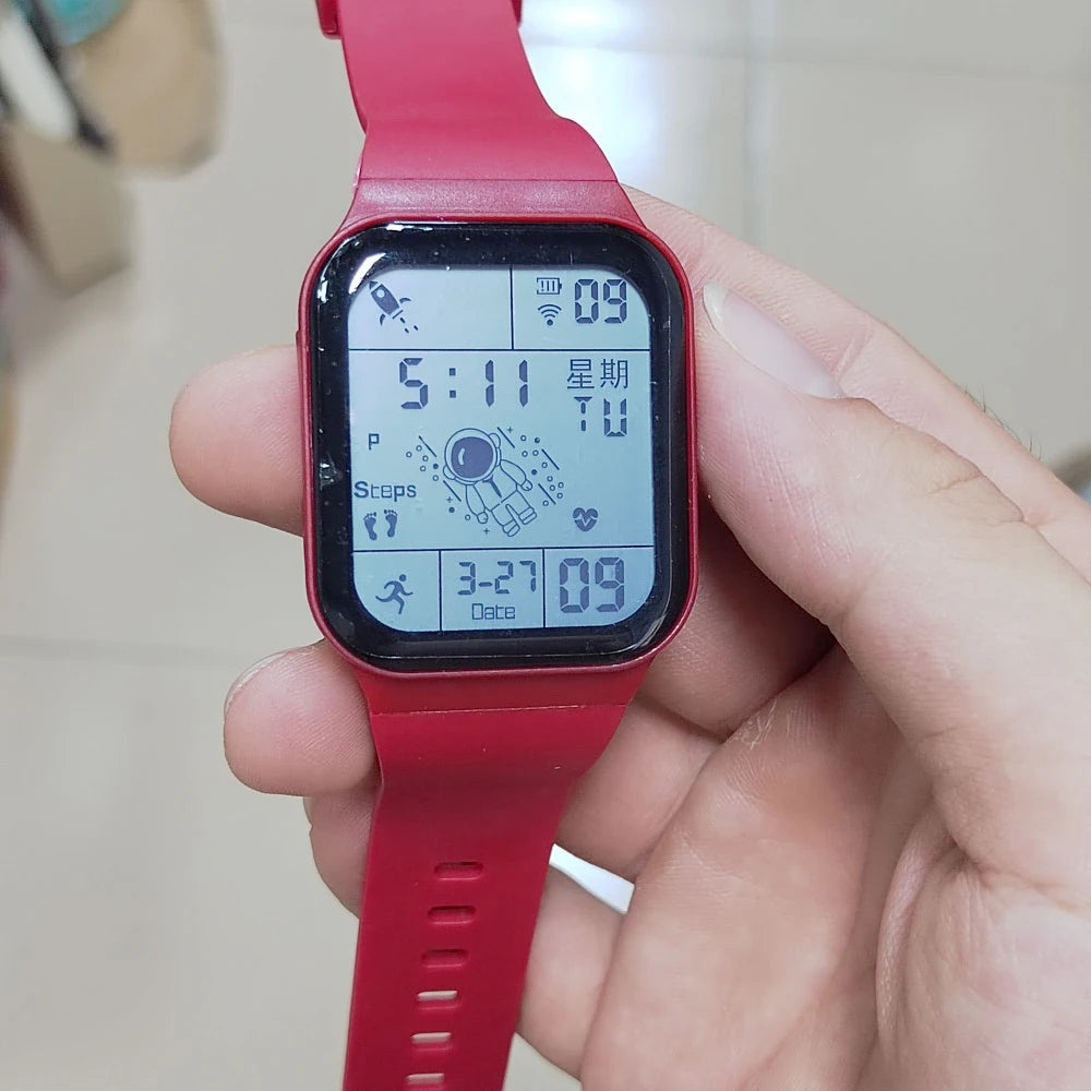 Fashion Sports Watches for Men Women Waterproof LED Sports Watches Spaceman Multifunction Clock Student Electronic Wristwatch