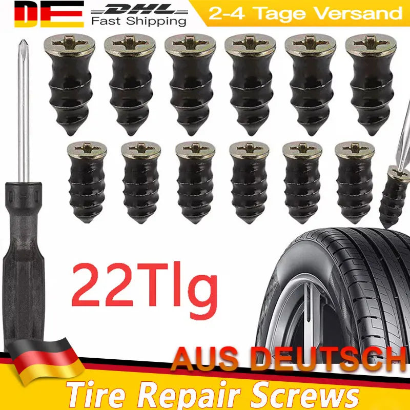 22PCS Universal Car Motorcycle Truck Vacuum Tire Repair Tubeless Nail Rubber Nails Tubeless Rubber Nails Tire Puncture Repair