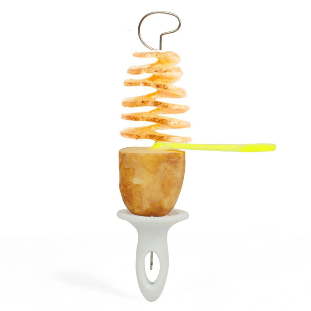 Tornado Potato Slicer with 4 Stainless Steel Sticks Spiralizer Chips Maker Manual Twisted Potato Slicer Kitchen Gadgets