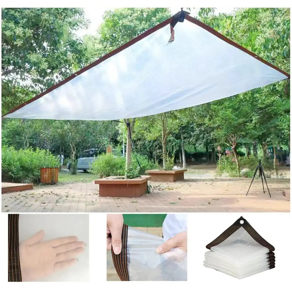 Transparent Waterproof Cloth Rainproof and Sunscreen Tarpaulin - Very Suitable for Garden Courtyard Balcony Sunshade and Camping