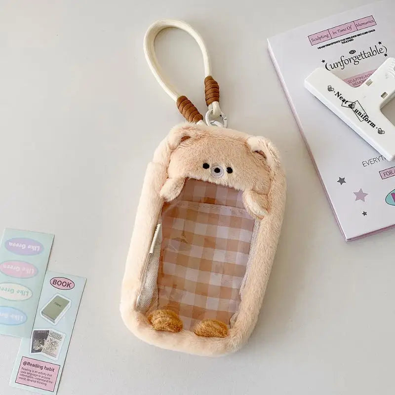 Cartoon Plush Doll Dustproof Storage Bag Doll Display Bag With Keyring Mini Mystery Box Dolls Organizer Pouches For 15cm Doll