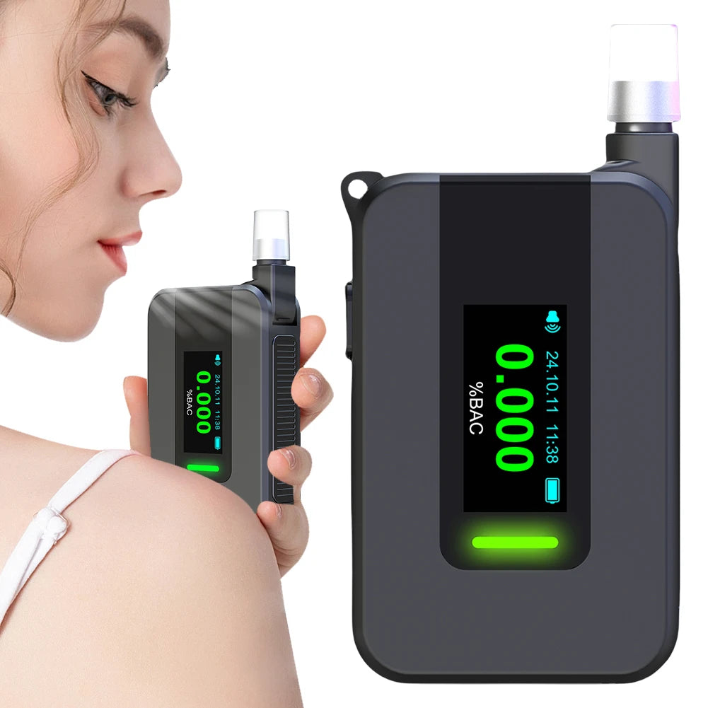 Electrochemical Alcohol Tester IPS Display Non-Contacting Electronic Breathalyzer Portable Alcohol Meter for Professional Use