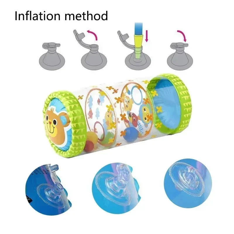 Inflatable Baby Crawling Roller Toy with Rattle and Ball PVC Early Development Fitness Toys Early Educational Toy For Children