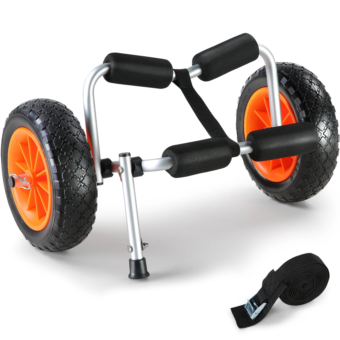 SucceBuy Heavy Duty Kayak Cart 450 lbs Capacity Foldable Canoe Trolley Cart 10''/12'' Solid Tires for Kayaks Canoes