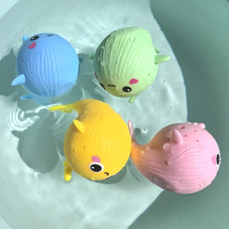 Bath Toys Sponge Water Absorbing Whale Squeezing Stress Relief Toys Summer Swimming Play Water Toy for Children Squishy Kid Baby