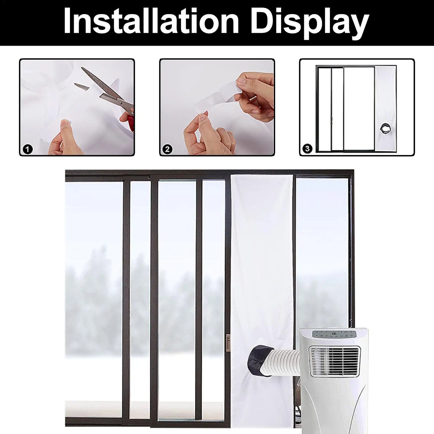 1pc Universal Waterproof Window Seal For Portable Air Conditioner Tilting Sloping Windows Adjustable Air Conditioner Accessories