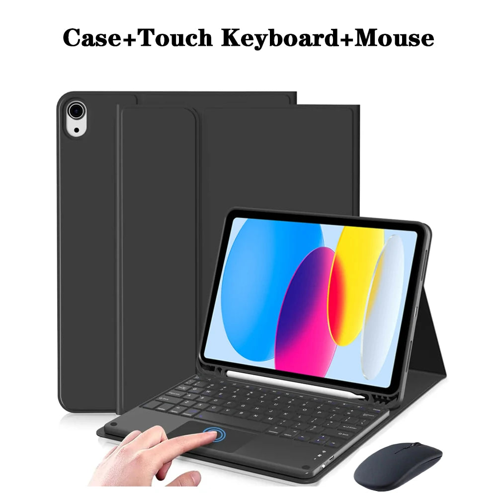 Keyboard Case for iPad (A16) 11th/10th Generation,Detachable Wireless Keyboard,Stand Folio Keyboard Cover with Pencil Holder