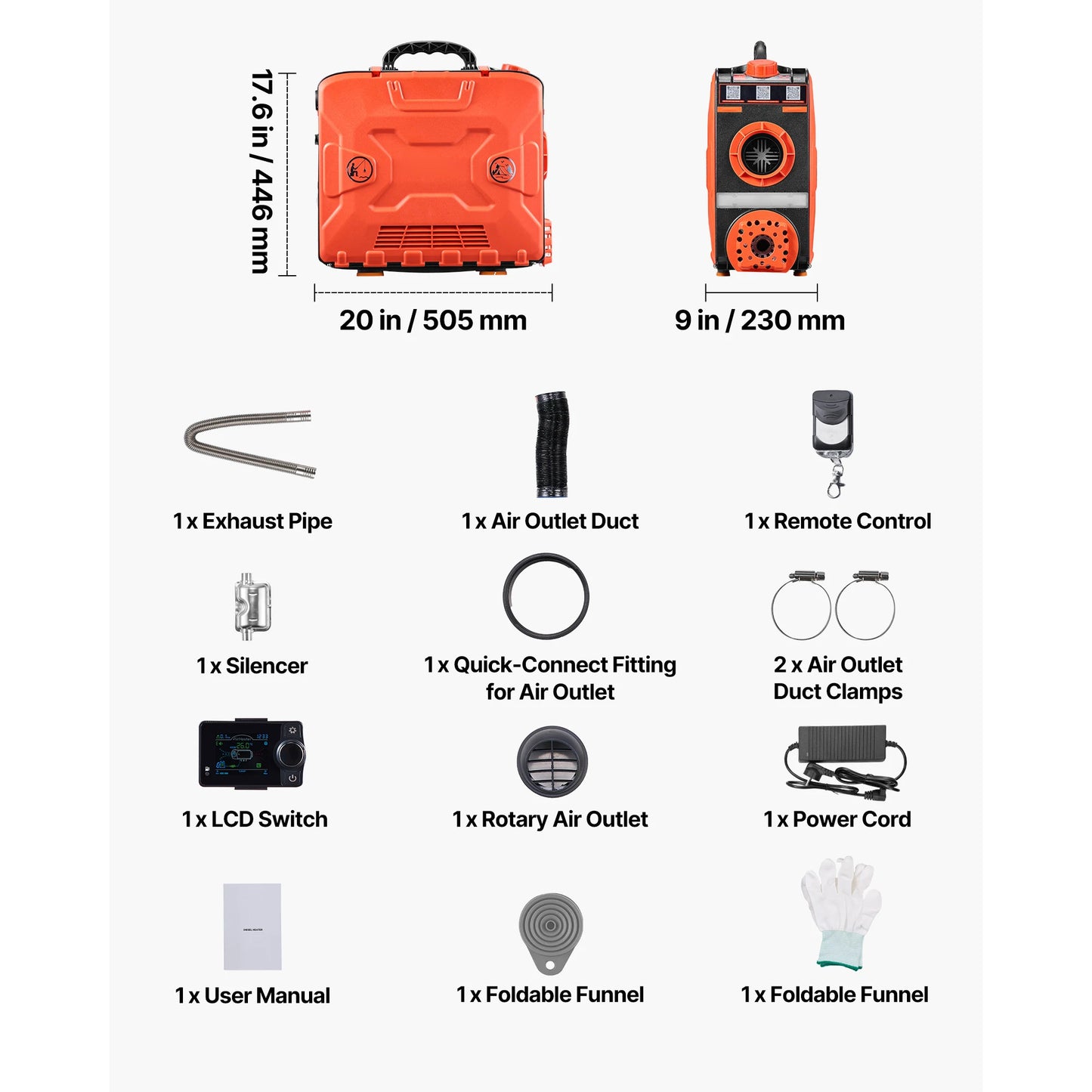 SucceBuy Diesel Heater 8KW DC 12V 24V All In One Portable With Bluetooth APP Control Remote LCD Screen For Vehicles Vans RVs Cam