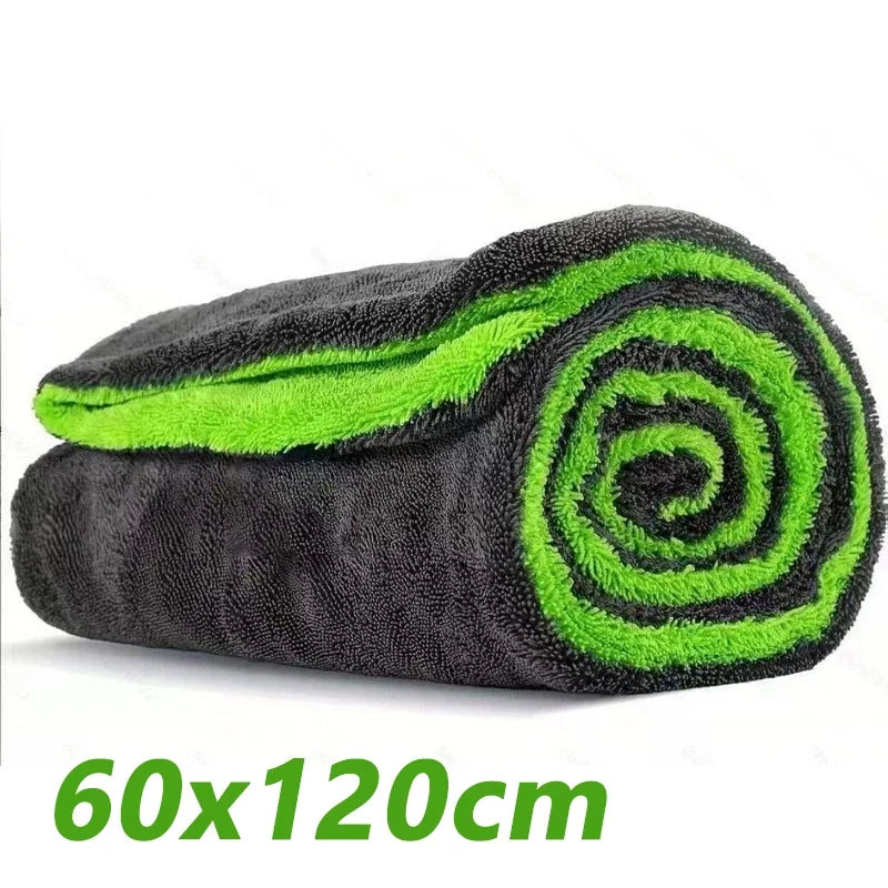 1000GSM Heavy Duty Car Drying Towel 60x120cm Oversized Double-Side Cleaning Cloth Super Absorbent Ultra-Soft Scratch-Free Towel