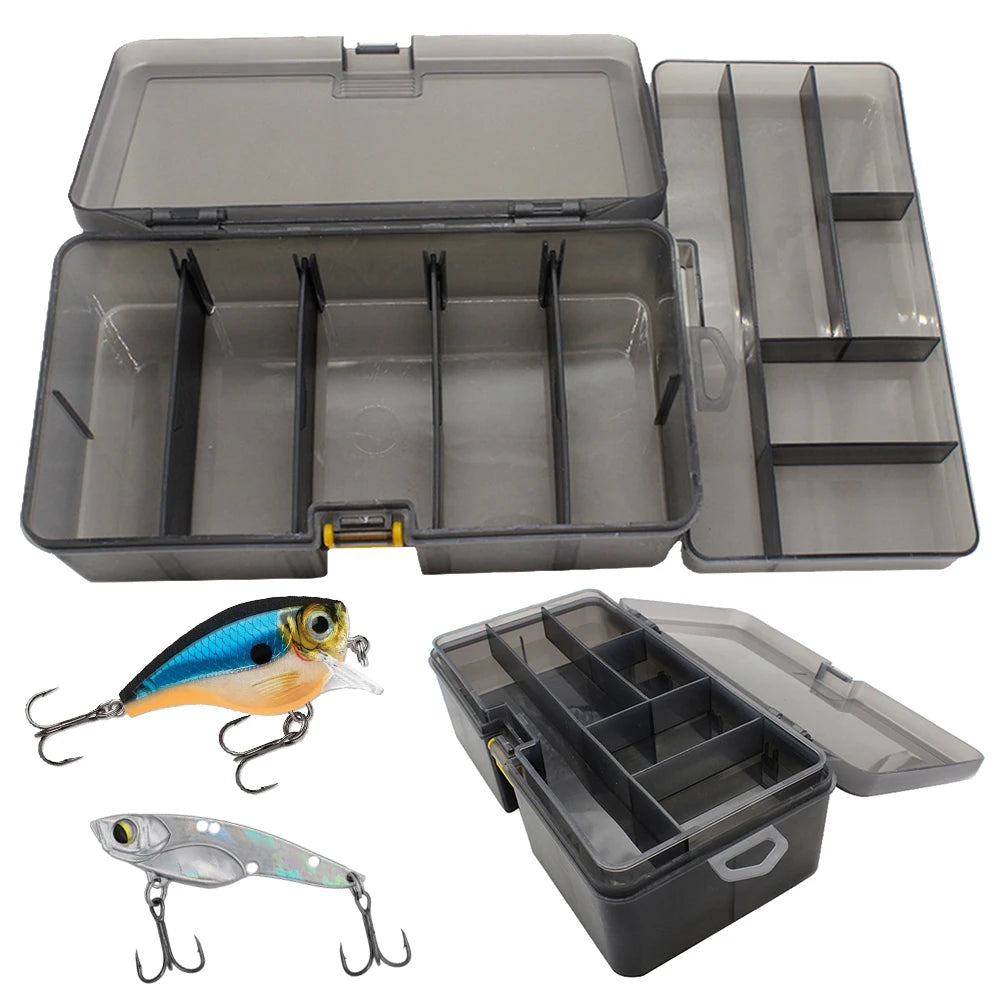 Double Layer Bait Lure Hook Accessories Box Waterproof Plastic Fishing Lure Box Bait Storage Box Multifunctional Fishing Tool