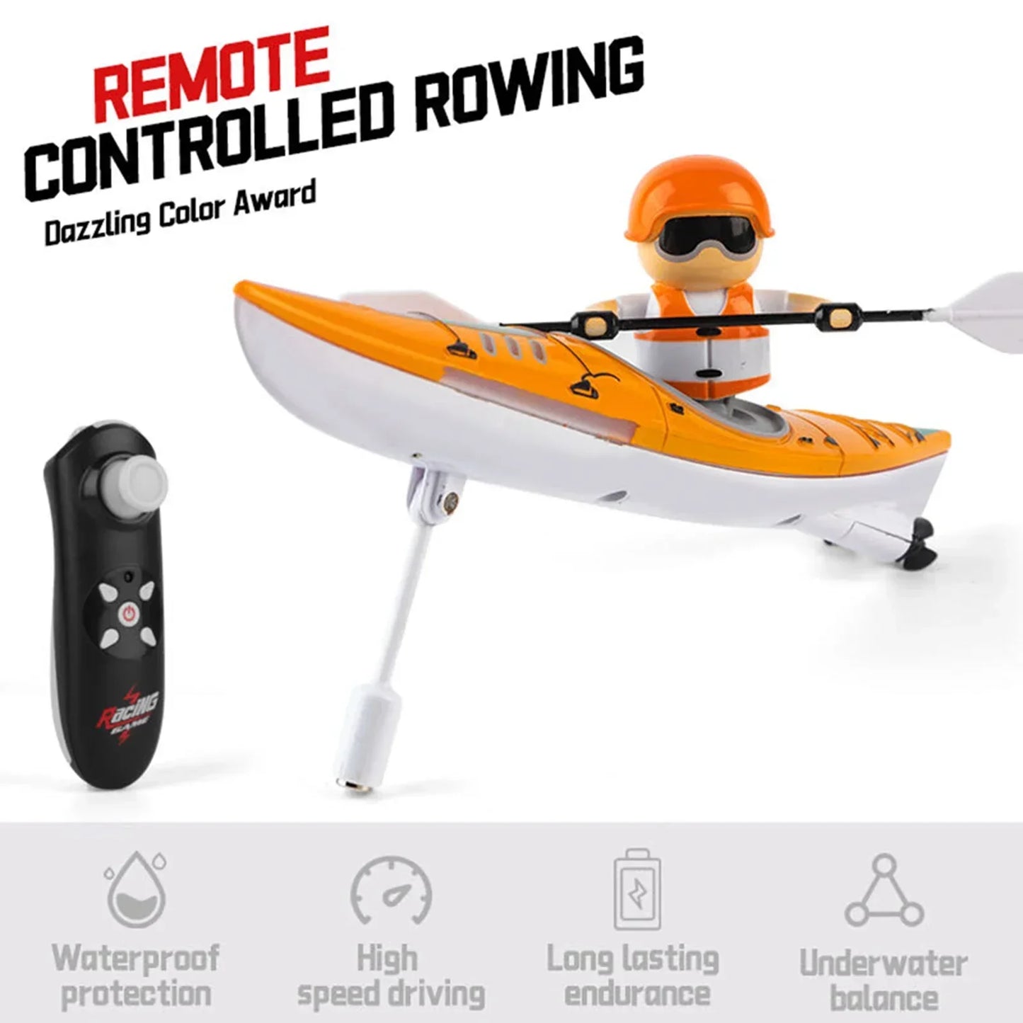HC 810 RTR 2.4G RC Boat Colorful Paddle Remote Control Rowing LED Lights 360 Driving Dual Modes Waterproof Ship Underwater