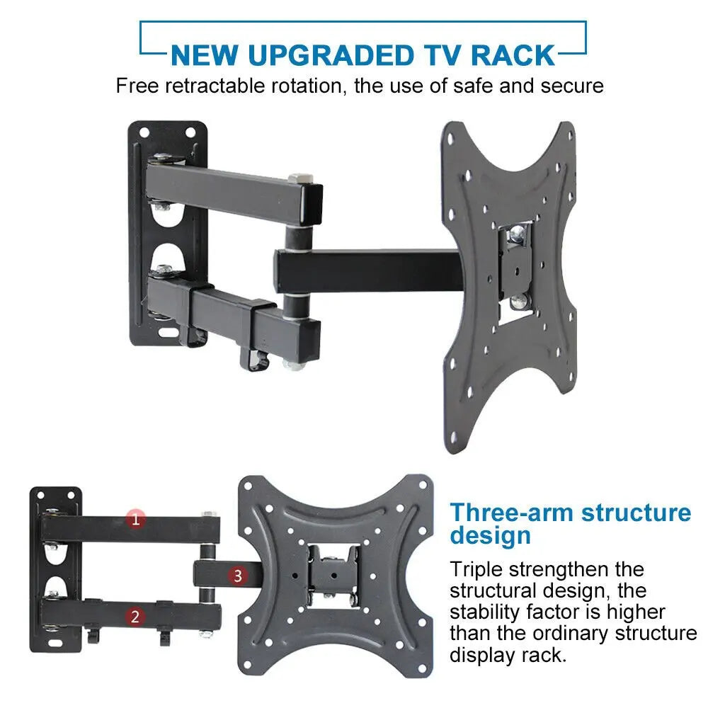 Full Motion TV Wall Mount Bracket Swivel Tilt 17 32 37 42 50 52 55 Inch LED LCD
