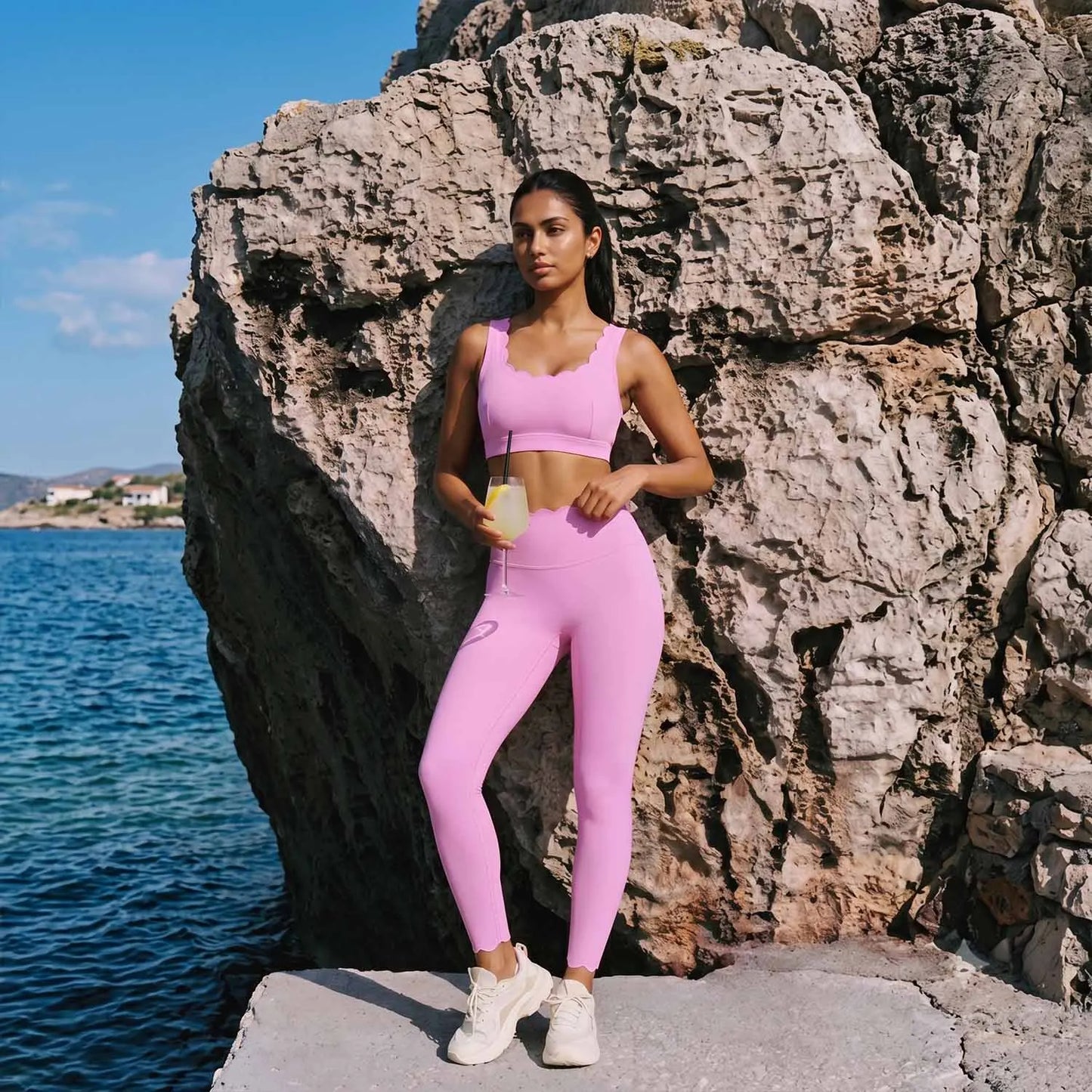 Push Up Sports Bra with Removable Pads High Waist Leggings Set Women Breathable Quick Dry Yoga Running Training Gym Wear