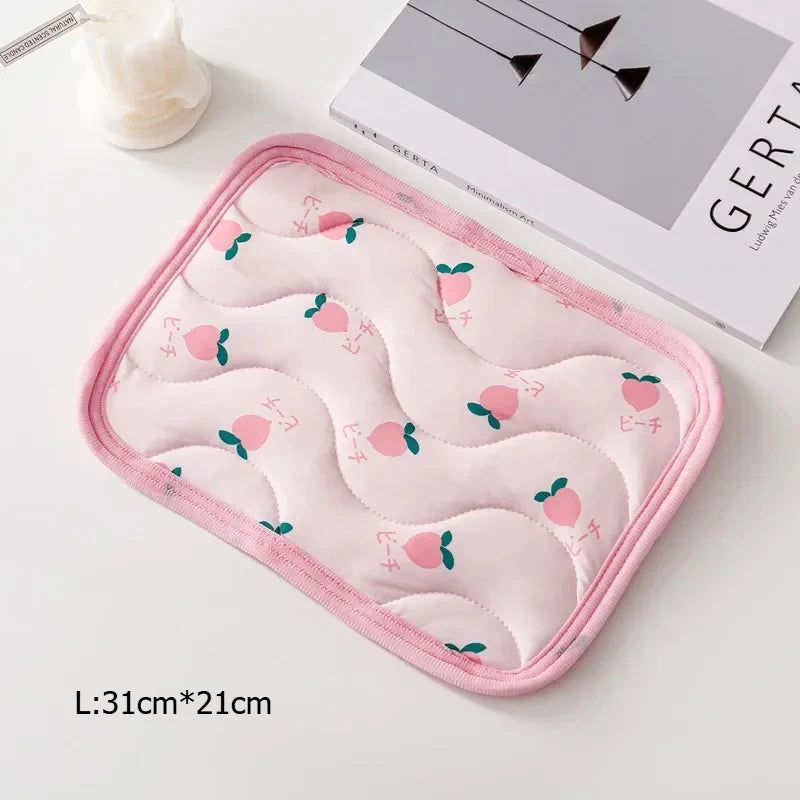 Hamster Kennel Mat Small Pet Cooler Mat Summer Ice Silk Cool Feeling Pet Mat Guinea Pig Chinchilla Rabbit Small Pet Cooling Mat