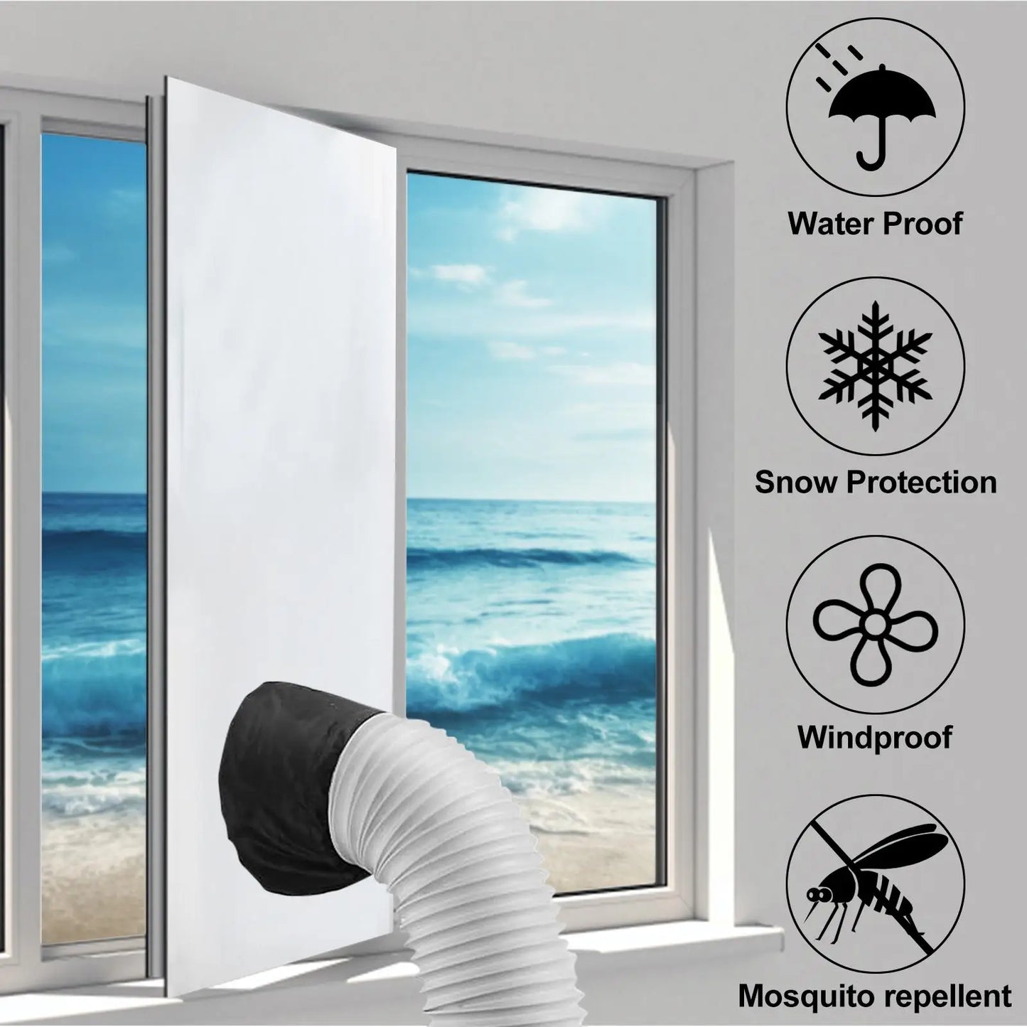 1pc Universal Waterproof Window Seal For Portable Air Conditioner Tilting Sloping Windows Adjustable Air Conditioner Accessories