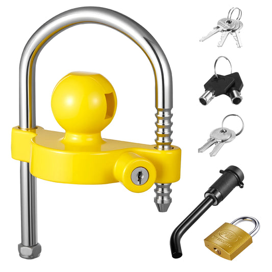 SucceBuy Trailer Hitch Lock Kit Fits for 1-7/8 in 2 in 2-5/16 in Couplers with Keys Adjustable Height Design for RVs Trailers