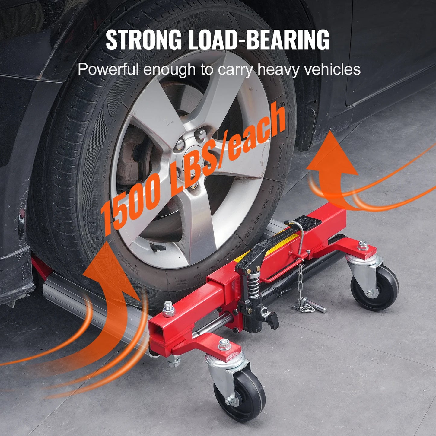 SucceBuy Wheel Dolly 1500 LBS  Dolly Car Jack Dolly Lifter with 360° Rotatable Wheels for Vehicle Auto Repair Moving, Set of 2