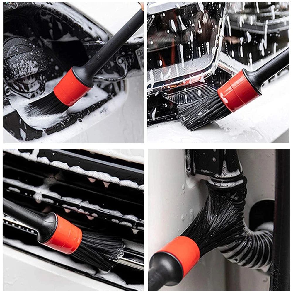10PCS Car Detailing Cleaning Brush Set For Dashboard Crevice Engine Wheel Air