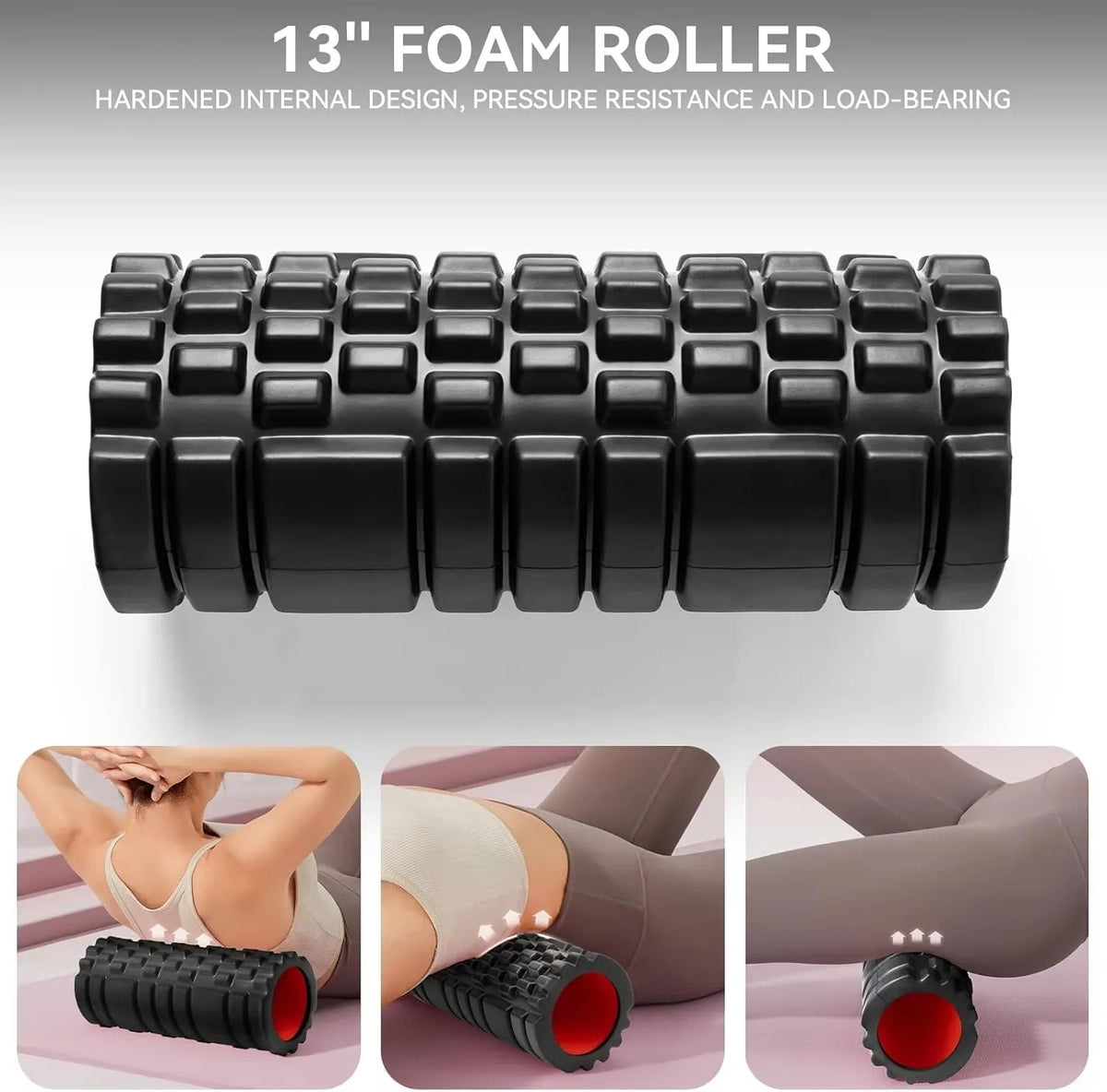 Foam Roller Yoga Column Fitness Yoga EVA Foam Roller Yoga Stick Deep Tissue Massage Roller, Suitable for Back/Waist/Leg Muscle