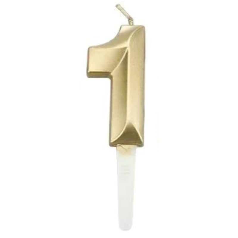 3D Gold Diamond Number Candles – Large Birthday Cake Topper for Wedding Anniversary & Party Home Celebration