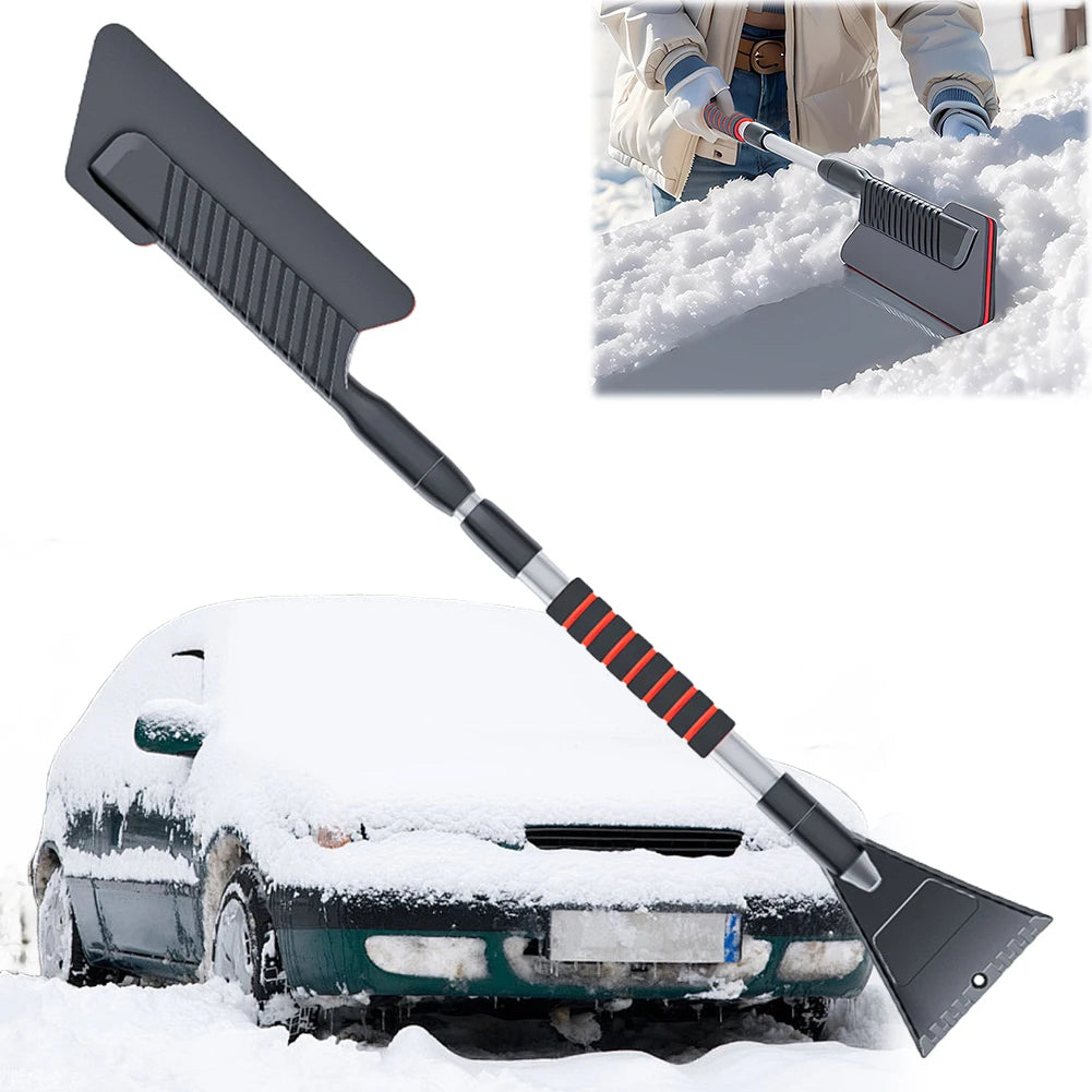 3 In 1 Extendable Ice Scraper with Foam Handle Detachable Snow Brush Multifunctional Retractable Snow Remover Auto Cleaner Tool