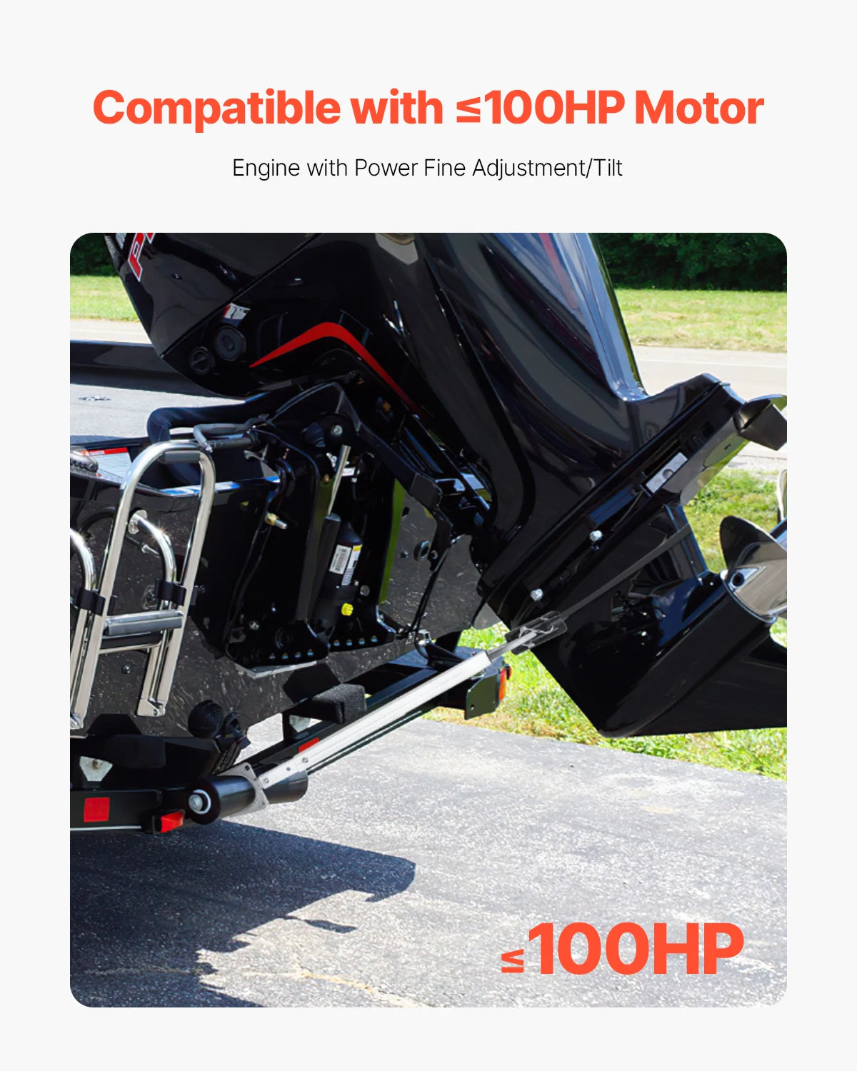 SucceBuy 23-35in/24-36in/32-44in Transom Saver with Composite Head for Less Than 100 HP Outboard Motor Fit for Roller & Trailer
