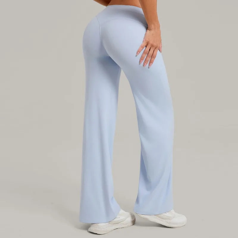 Women's Pilates Yoga Pants Sports Fitness Flared Peach Hip-lifting Leggings Outdoor Workout Training Running Casual Trousers