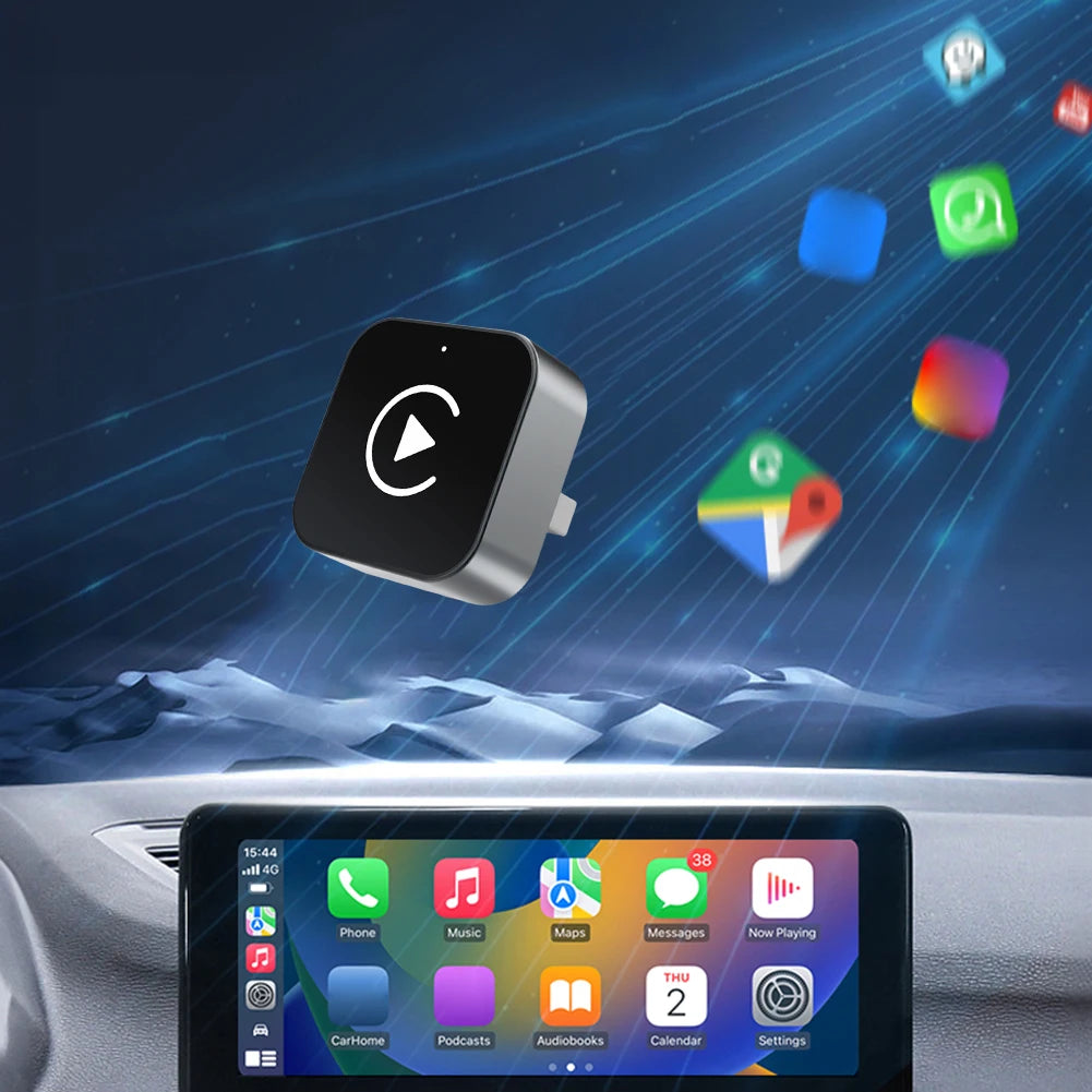 2 in 1 Wireless CarPlay Android Auto Adapter Carplay AI Box Auto Connect Wireless CarPlay Adapter for Factory Wired CarPlay Cars